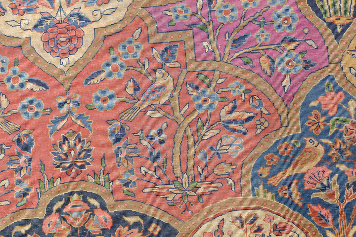 Antique Persian Dabir Kashan Rug 8'10'' x 11'6''