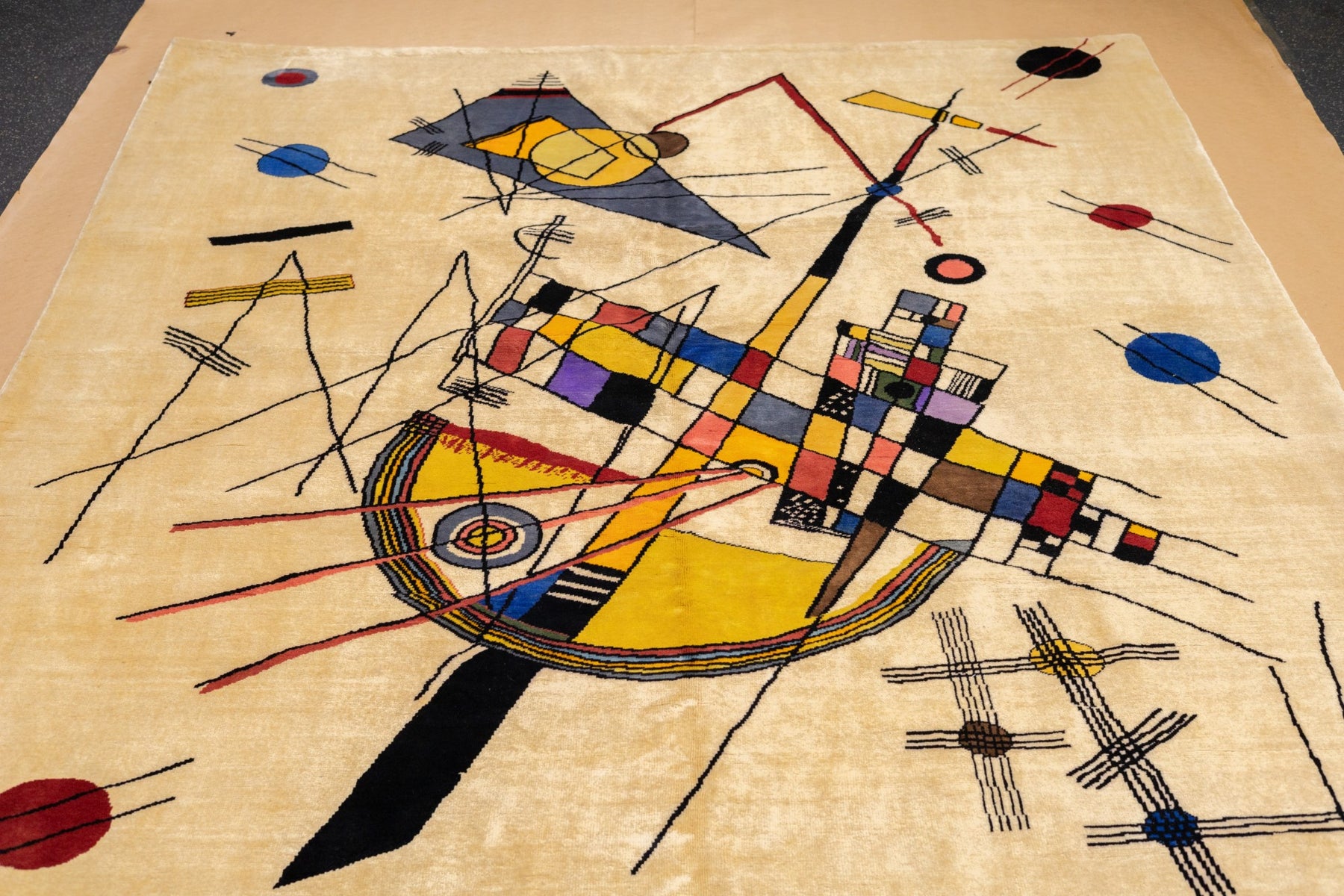 Kandiski Rug Mid Century Harmony in Abstraction Rug Designed by Wassily Kandinsky 6 ...