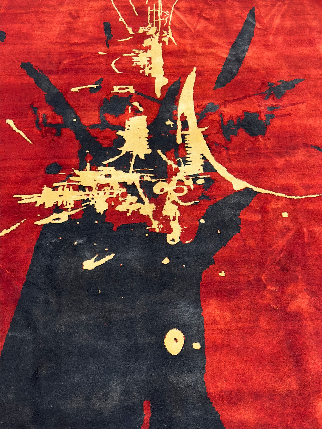 French Mid Century Artistic Wool Designer Rug 6'7'' x 8'2''