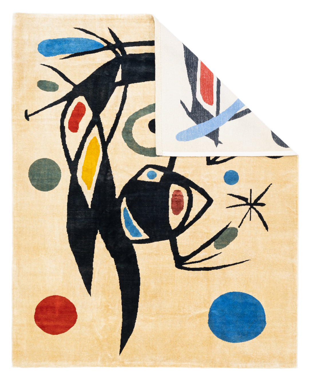 Fine French Mid Century Wool Rug Design after Miro 6'7" x 8’2"