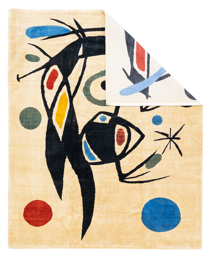 Fine French Mid Century Wool Rug Design after Miro 6'7" x 8’2"