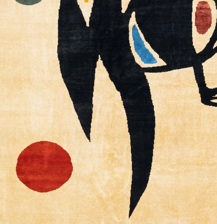Fine French Mid Century Wool Rug Design after Miro 6'7" x 8’2"