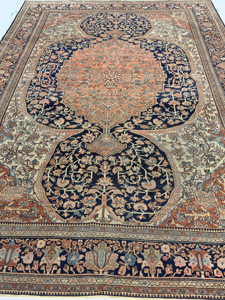 Antique Persian Farahan Sarouk Rug 9’4" x 12’1"
