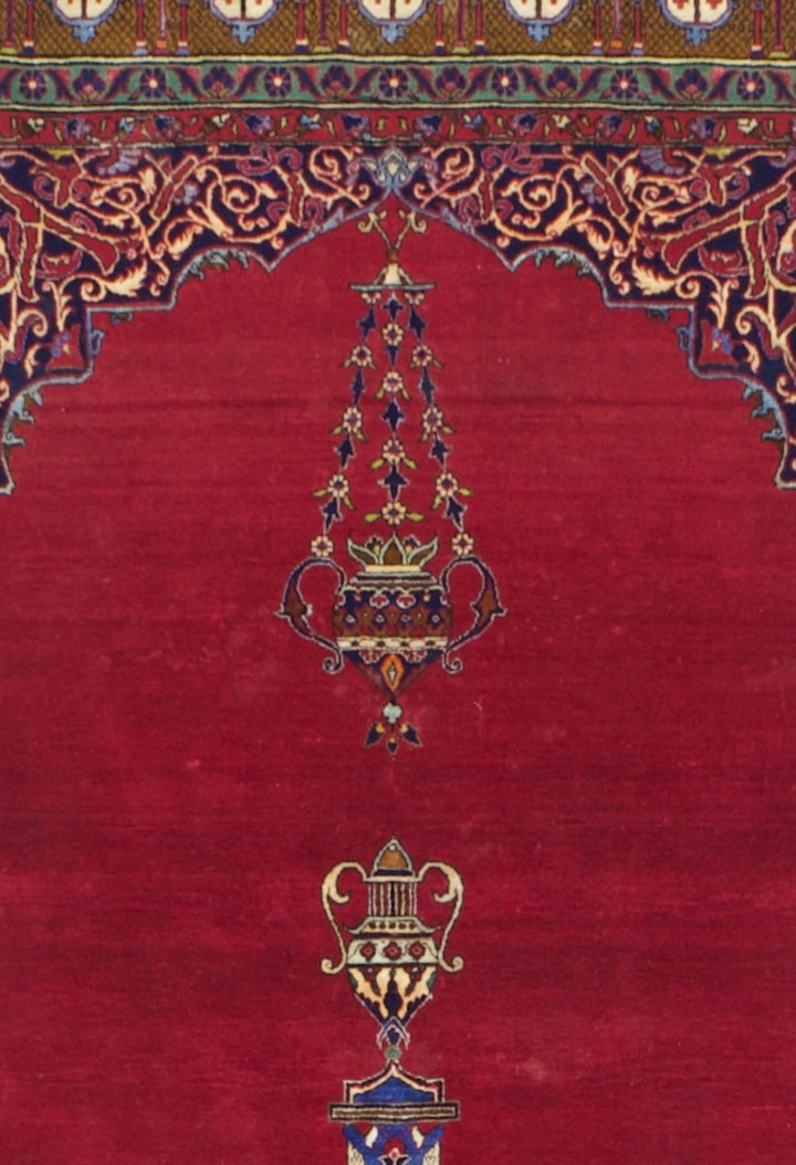 Antique Silk Persian Kashan One of Pair Rug 4’4" x 6’7"