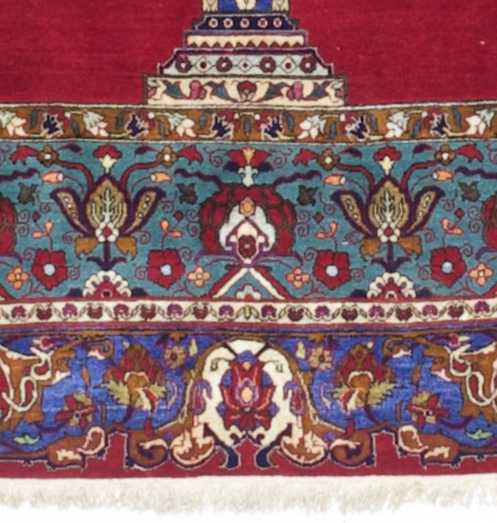 Antique Silk Persian Kashan One of Pair Rug 4’4" x 6’7"