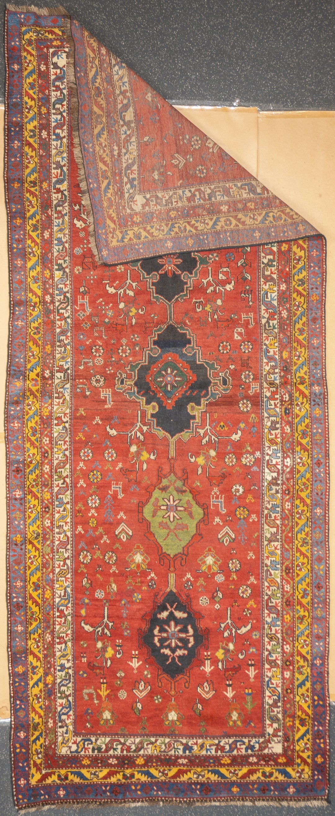 Fine Antique  Wool Foundation Lori Hallway Rug 4'7" x 11'4"