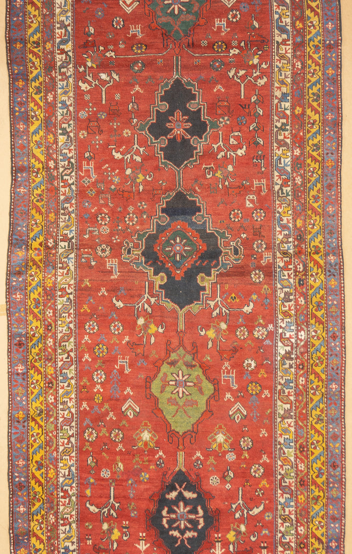 Fine Antique  Wool Foundation Lori Hallway Rug 4'7" x 11'4"