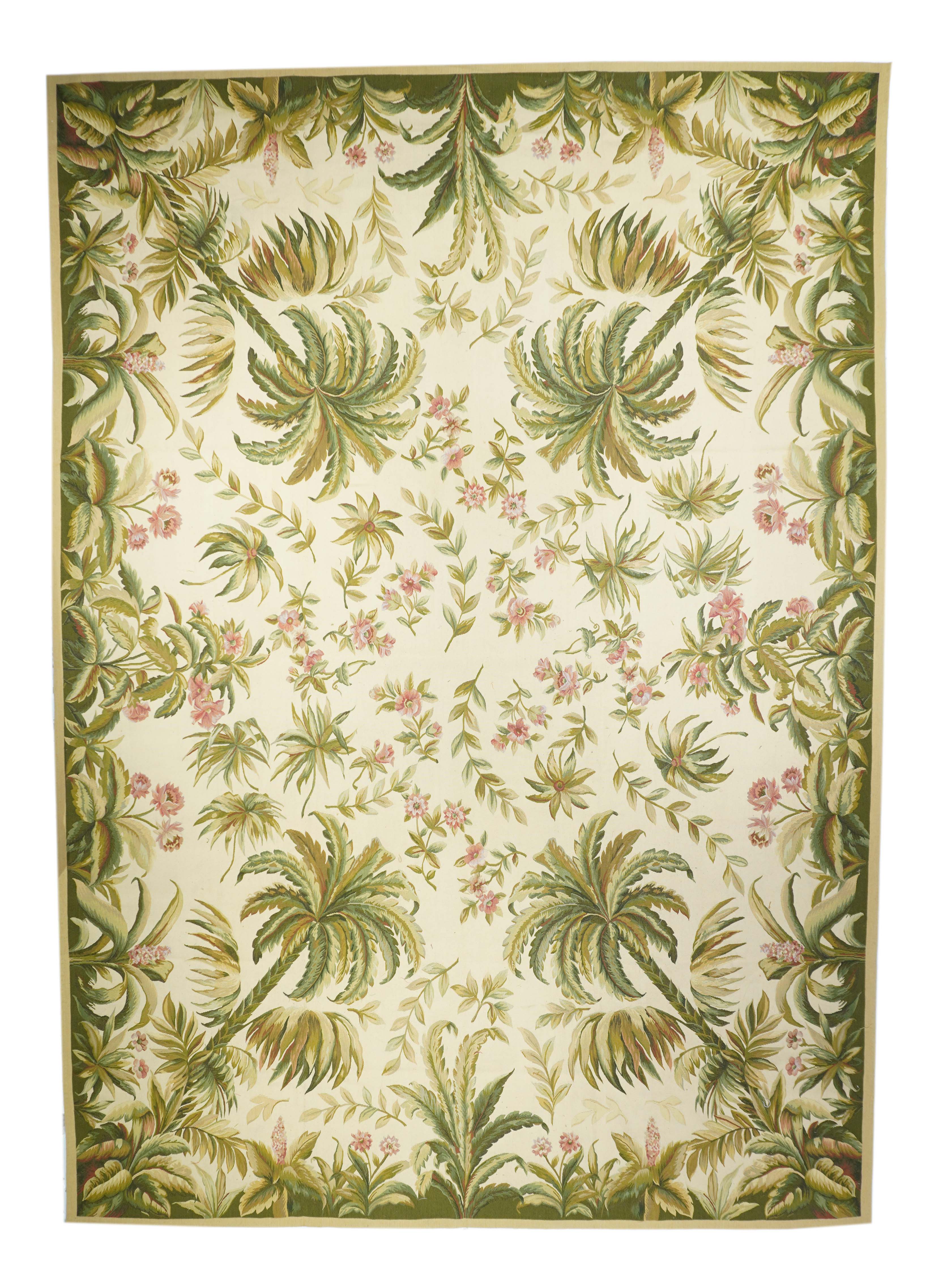 Aubusson Flat Weave Wool Rug 12'0