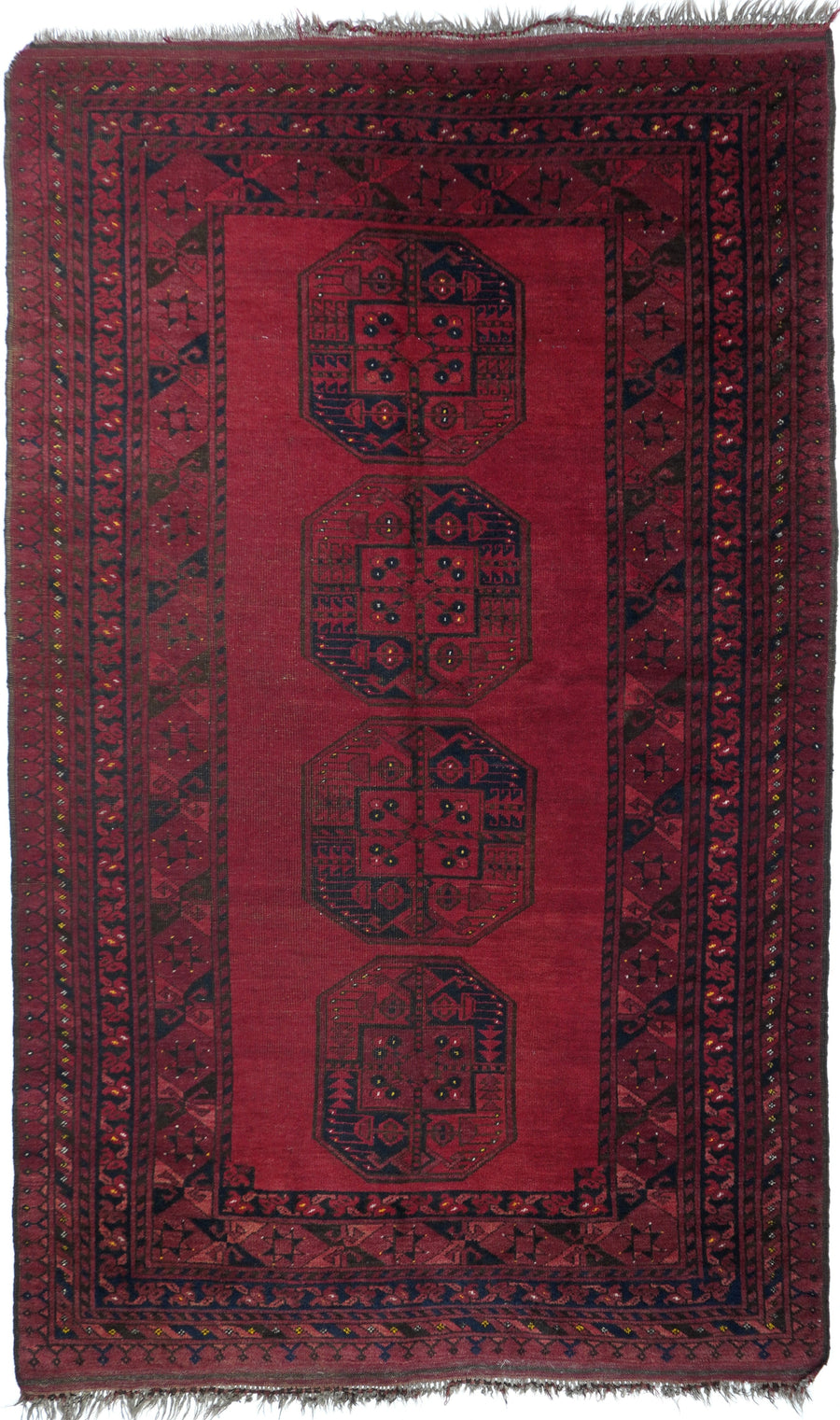 Antique Afghan Rug 5' x 8'2''