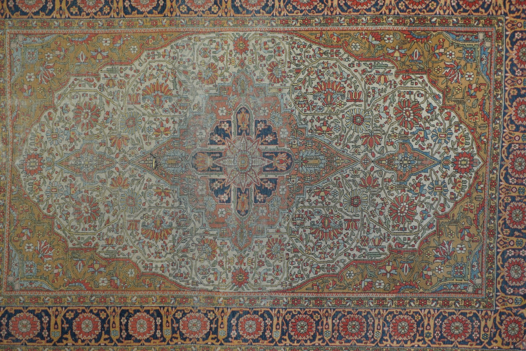 Antique Mohtasham Kashan Rug 4'0'' x 6'2''