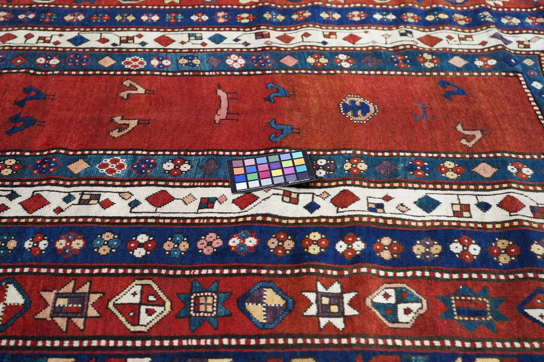 Antique  Caucasian Kazak Rug 4'11'' x 7'0''