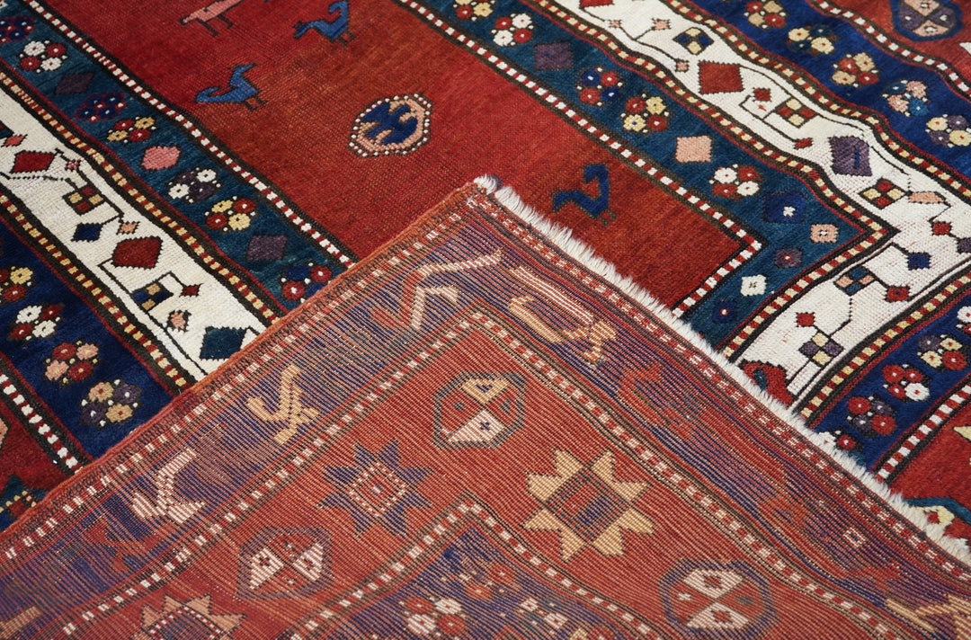 Antique  Caucasian Kazak Rug 4'11'' x 7'0''