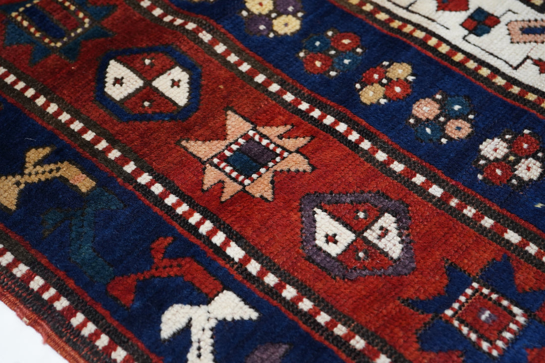 Antique  Caucasian Kazak Rug 4'11'' x 7'0''