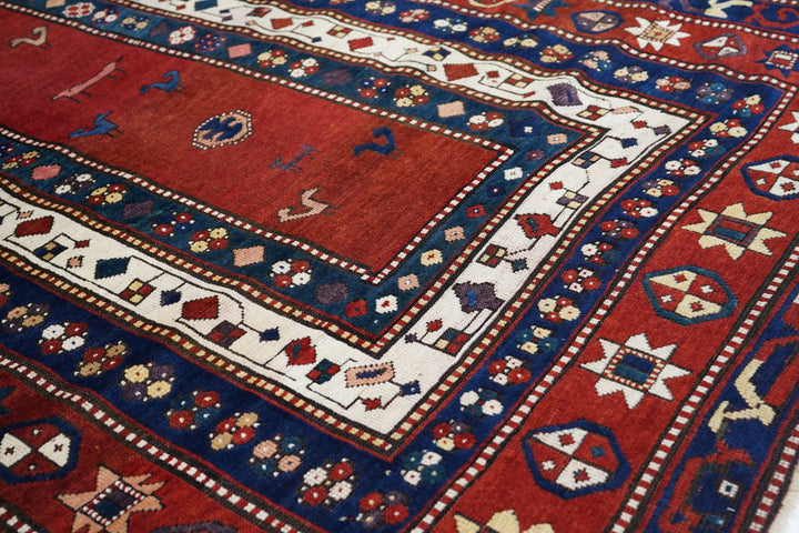 Antique  Caucasian Kazak Rug 4'11'' x 7'0''