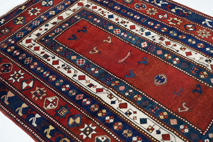 Antique  Caucasian Kazak Rug 4'11'' x 7'0''