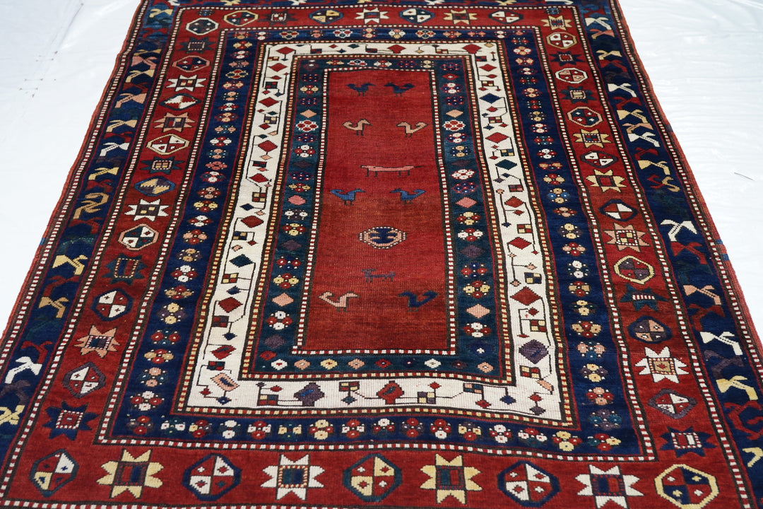 Antique  Caucasian Kazak Rug 4'11'' x 7'0''