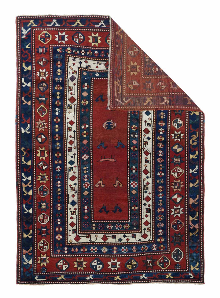 Antique  Caucasian Kazak Rug 4'11'' x 7'0''