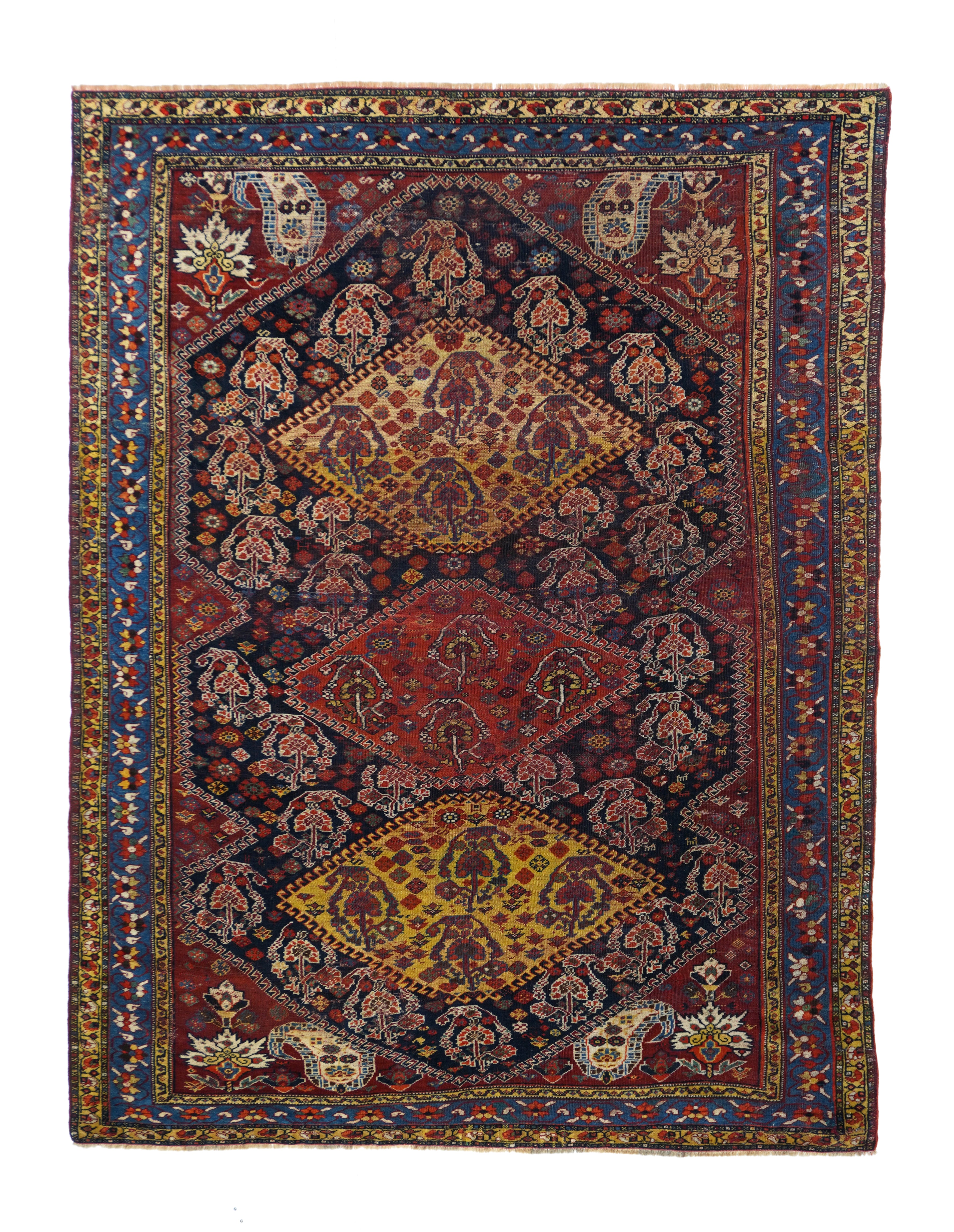 Antique Persian Qashqai Rug 5'1