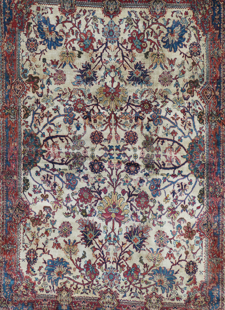Antique Rare Persian 100% Silk Senneh Rug 4'9'' x  6'4''