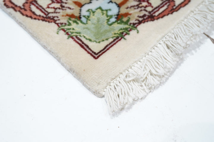Tabriz Wool, Silk, Cotton 2'9''x12'9''