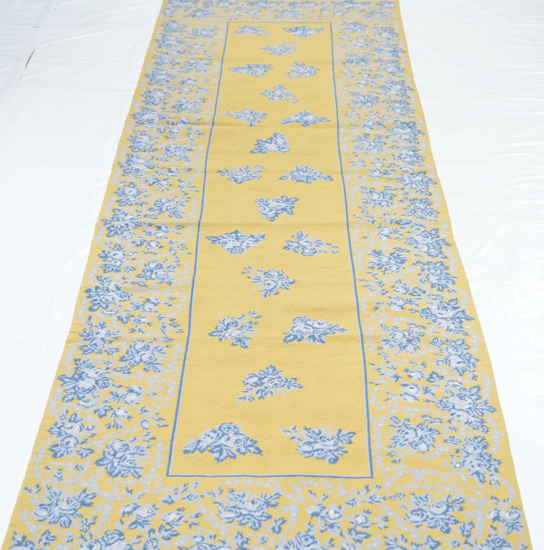 Hand Knotted Needle Point Wool Rug 3'0" x 9'11''