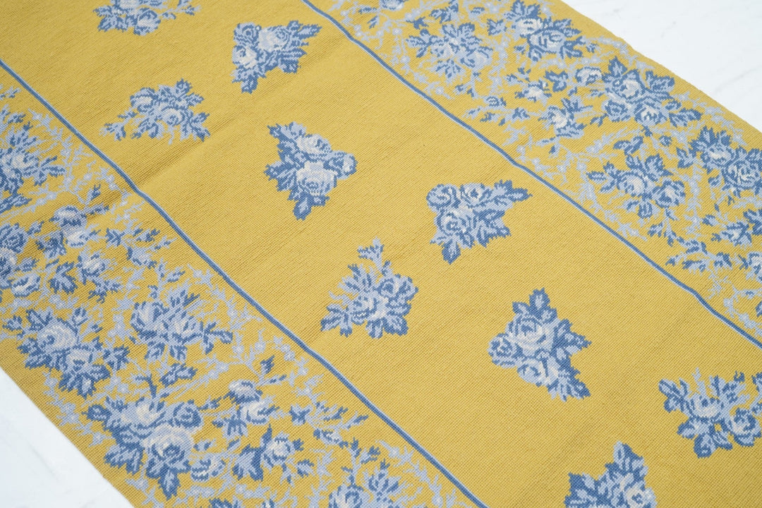 Hand Knotted Needle Point Wool Rug 3'0" x 9'11''