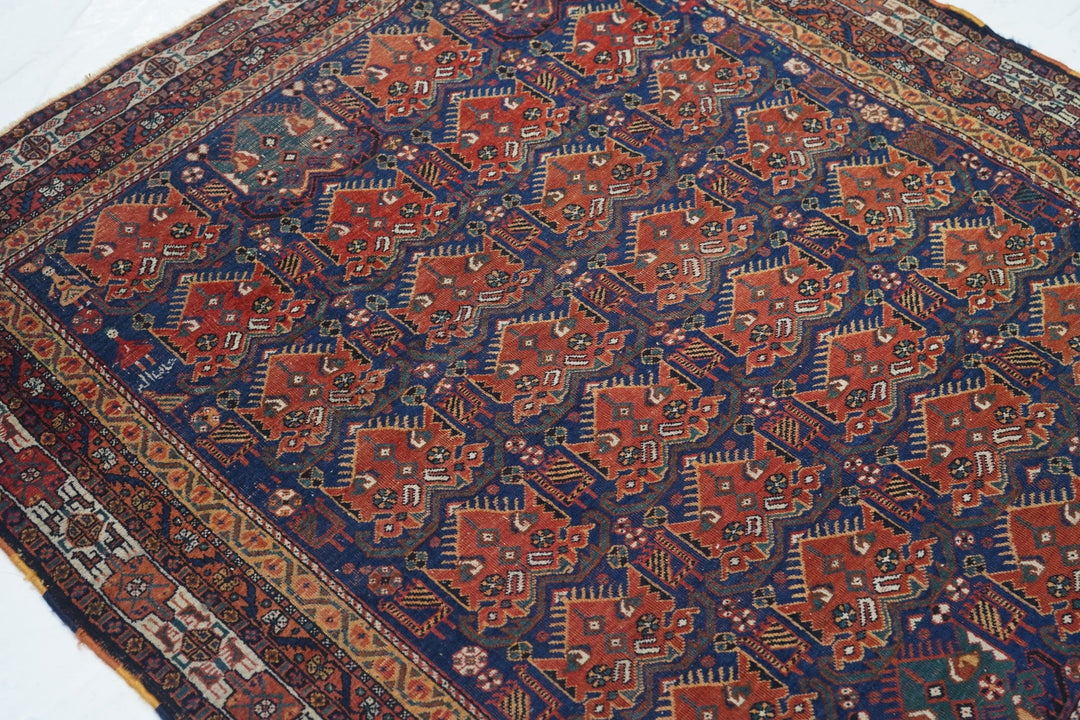 Antique Afshar Rug 4'2'' x 4'10''