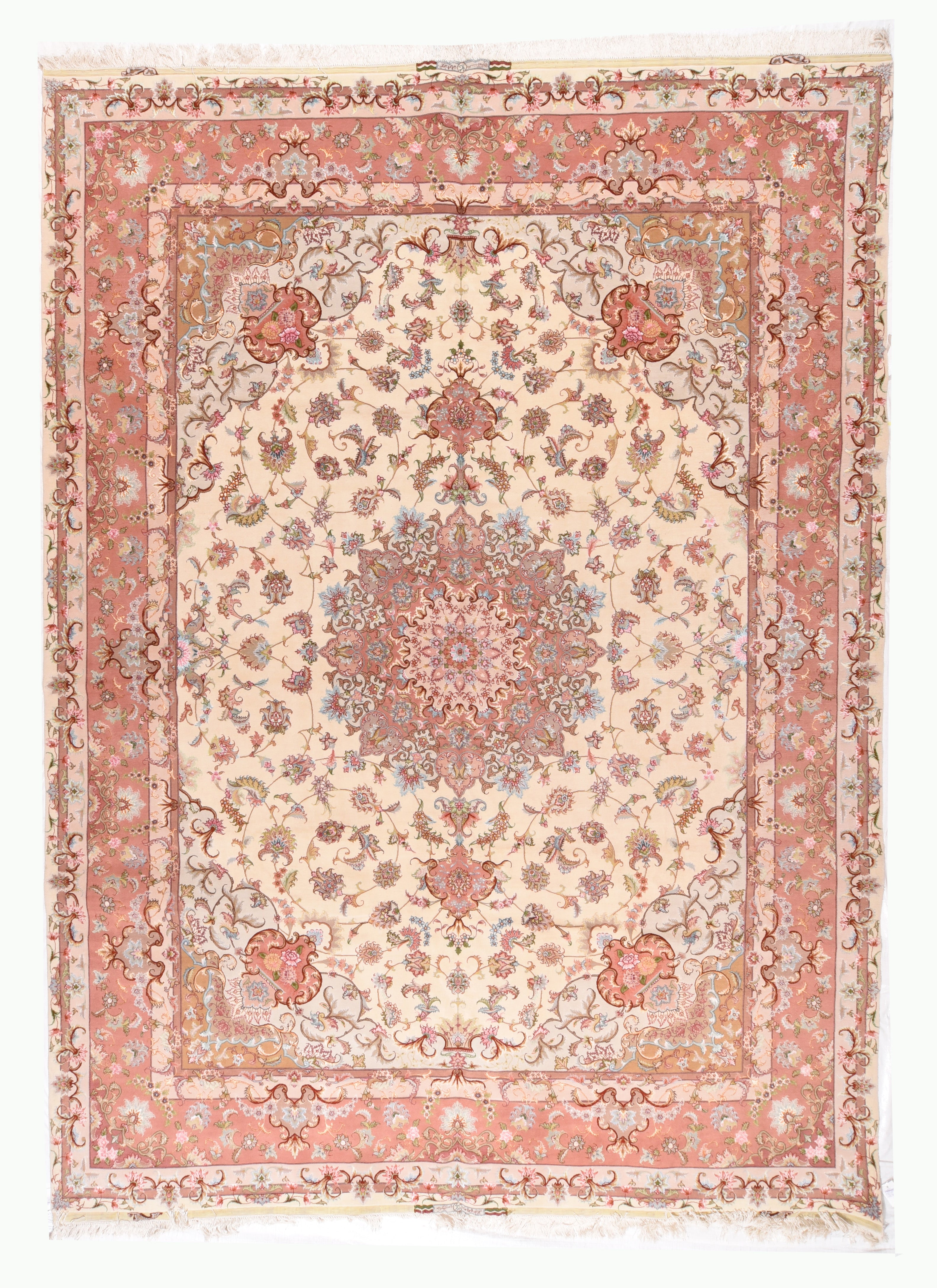 Extremely Fine Vintage Tabriz Wool and Silk Rug 9’6” x 13’ – Victor Gallery