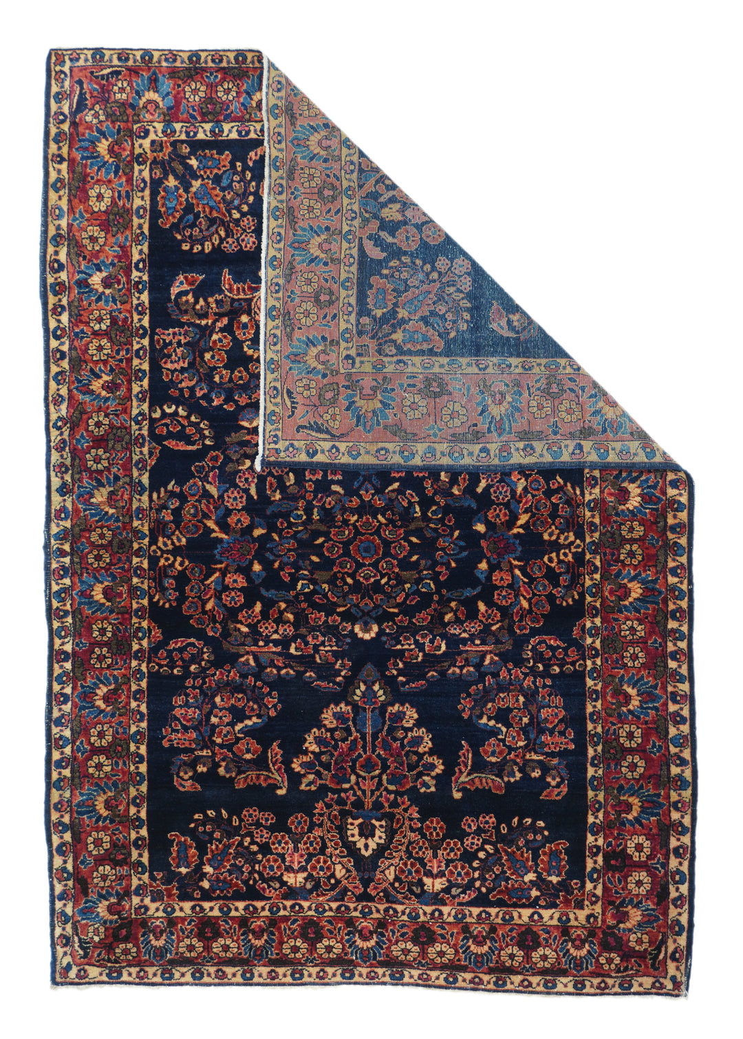 Antique Mohajeran Sarouk Rug 4'2" x 6’2"