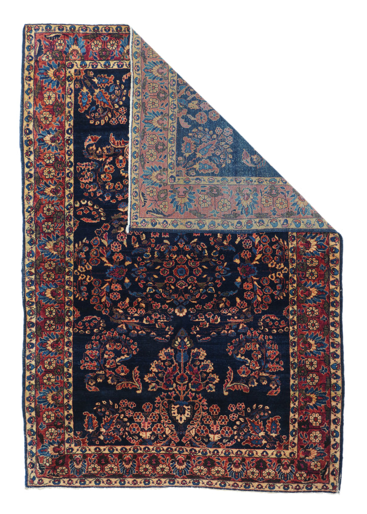 Antique Mohajeran Sarouk Rug 4'2" x 6’2"