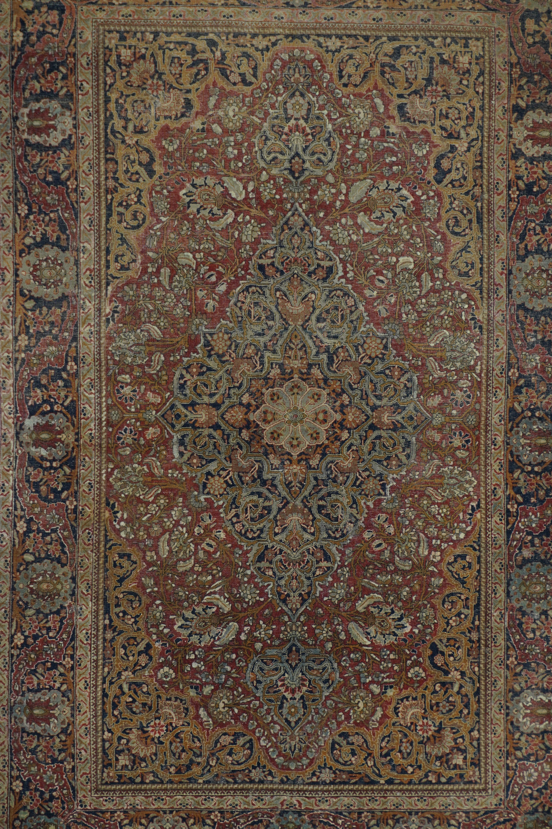 Antique Mohtasham Kashan Rug 4'2'' x 6'9''