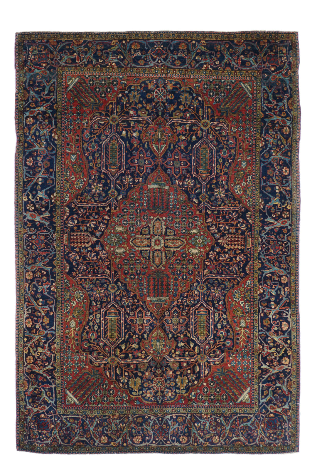 Antique Mohtasham Kashan Rug 4'4'' x 6'6''