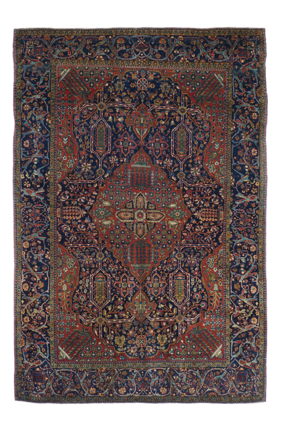 Antique Mohtasham Kashan Rug 4'4'' x 6'6''