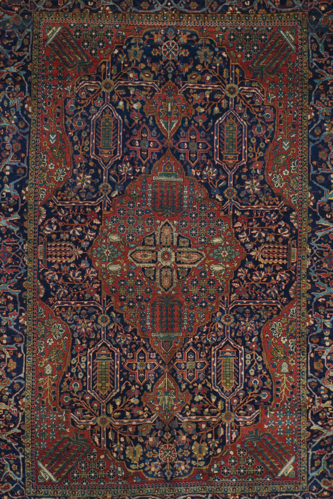 Antique Mohtasham Kashan Rug 4'4'' x 6'6''