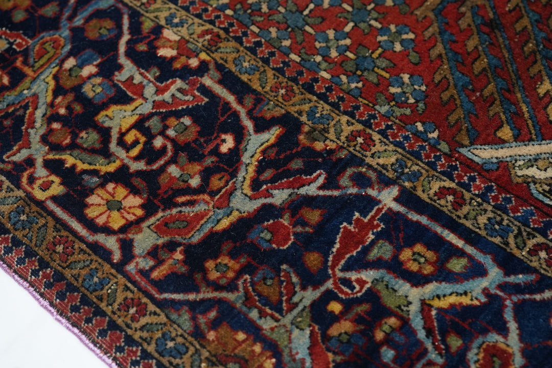 Antique Mohtasham Kashan Rug 4'4'' x 6'6''