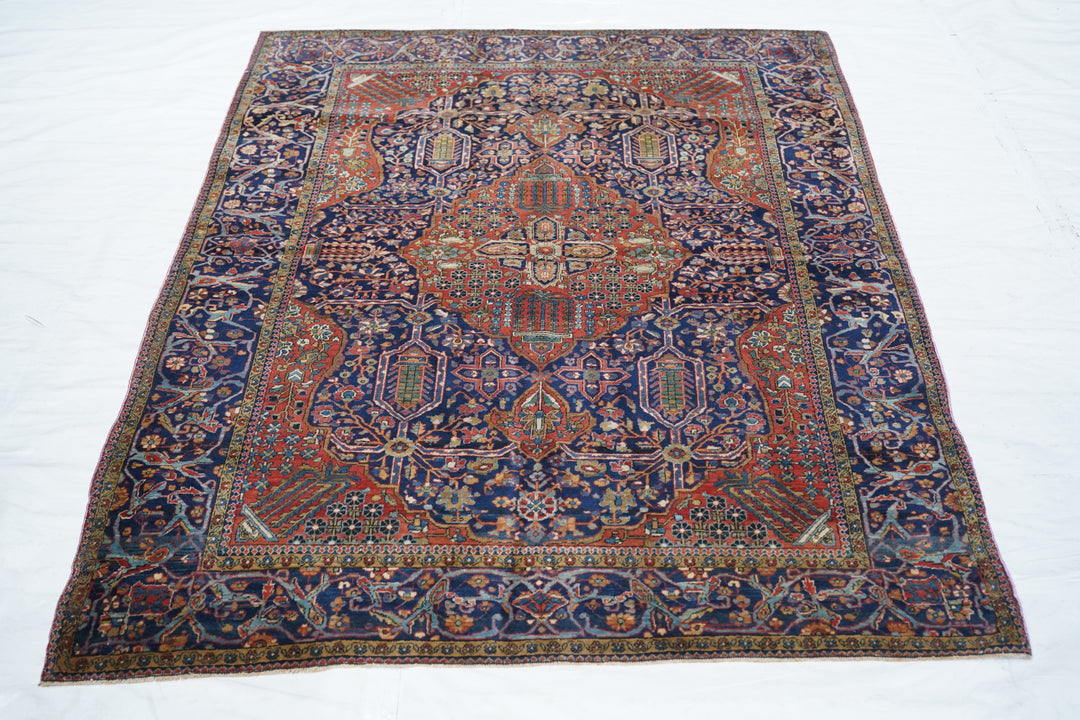 Antique Mohtasham Kashan Rug 4'4'' x 6'6''