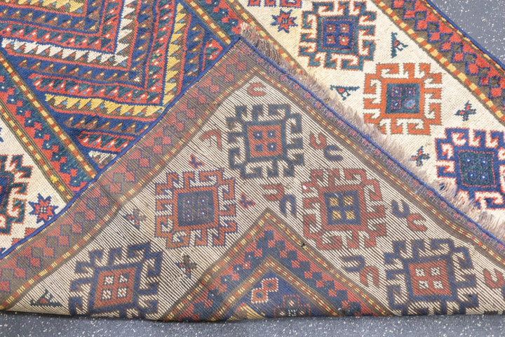 Antique Kazak Rug 3'4'' x 6'2''