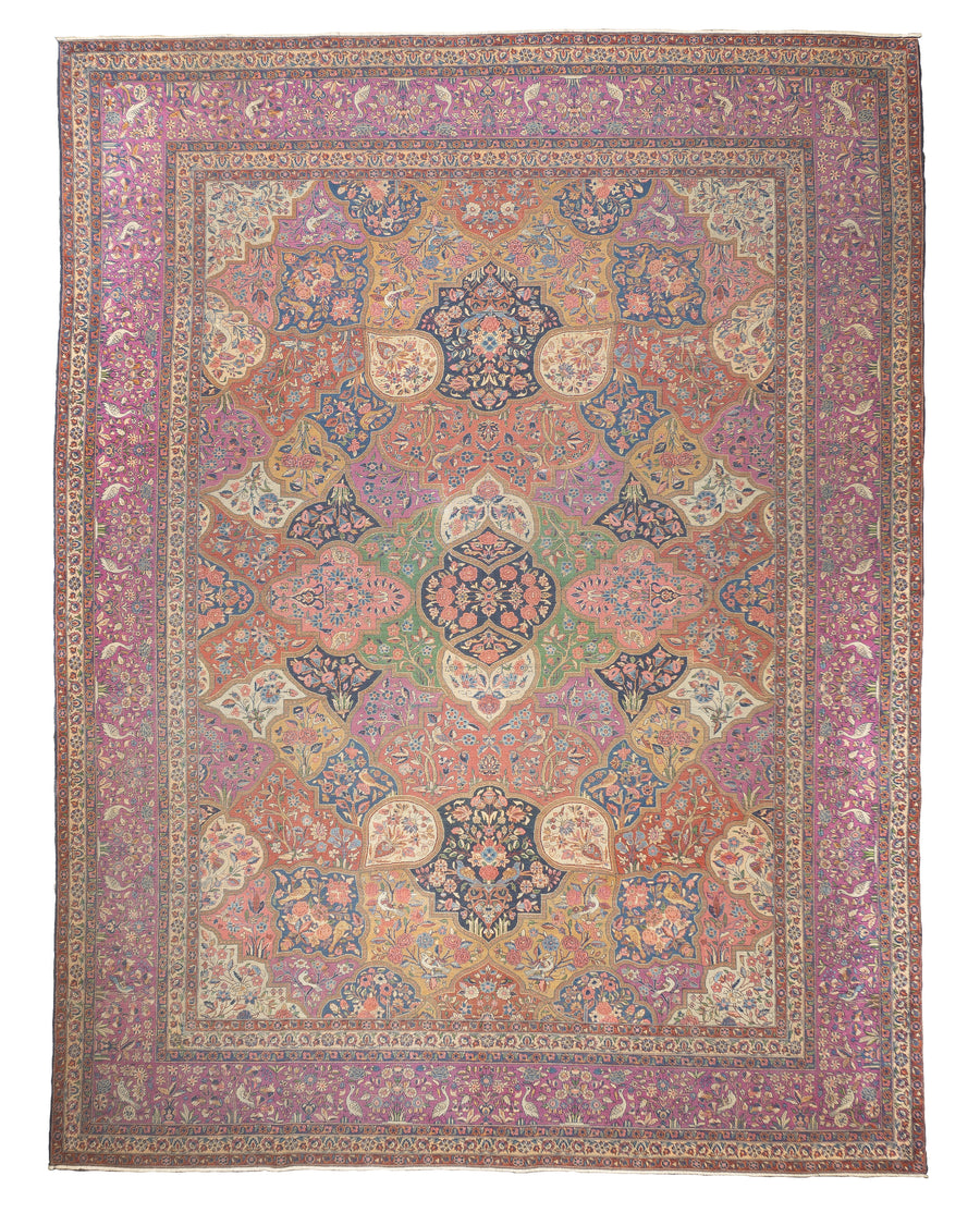 Antique Persian Dabir Kashan 8'10'' x 11'6''