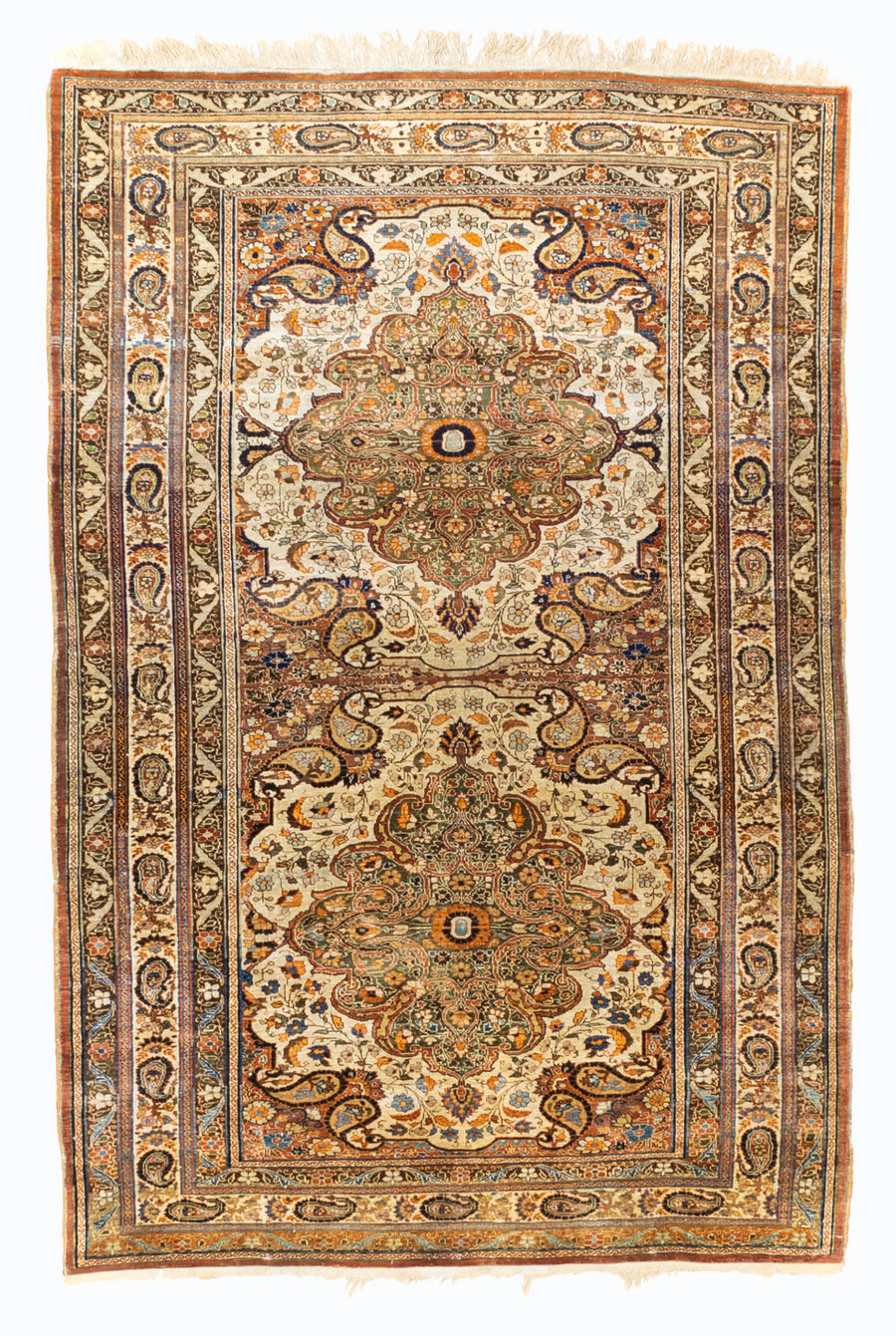 Extremely Fine and Rare Antique Persian pure Silk Heriz Rug