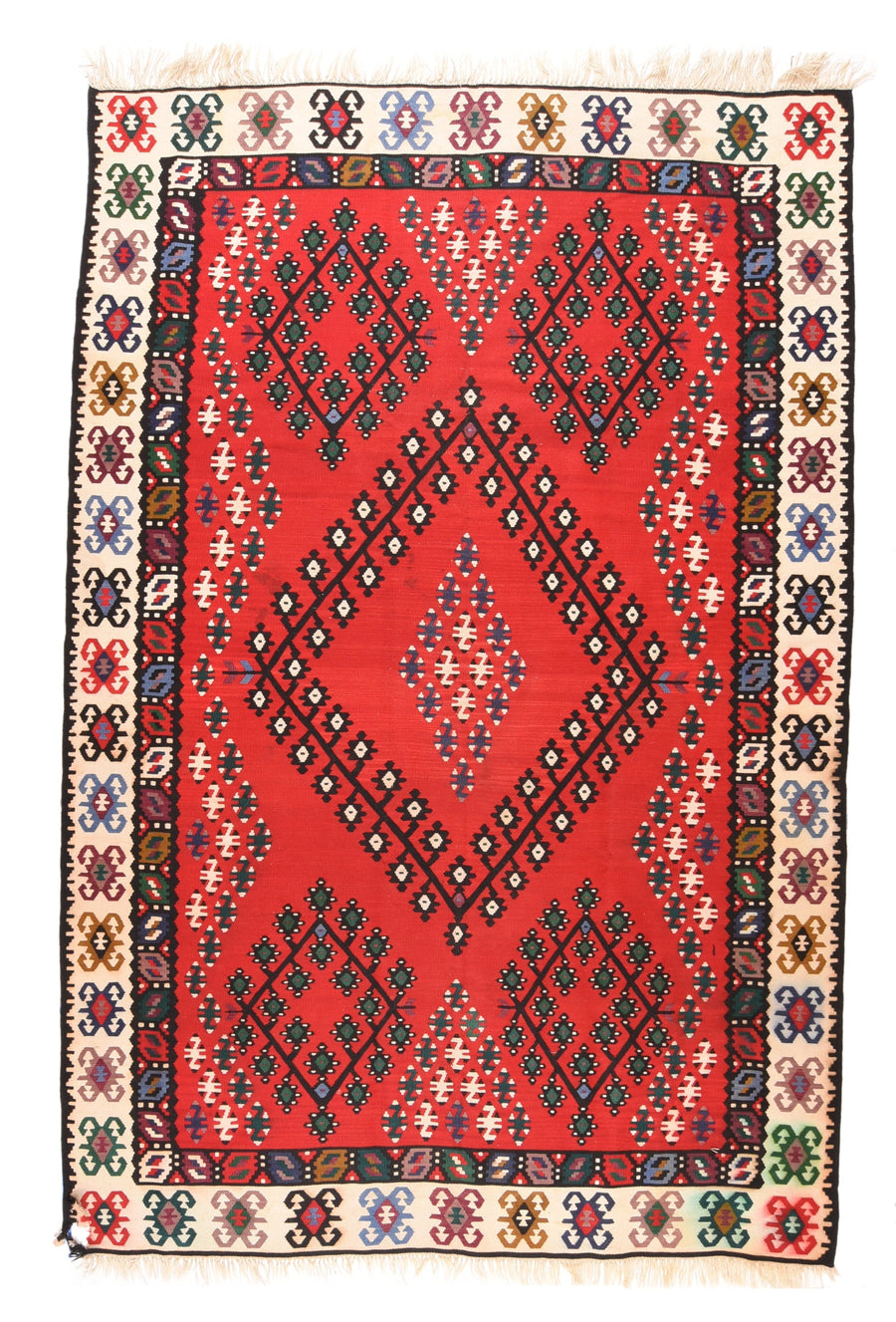 Vintage Turkish Kilim Rug 6'6'' x 10'