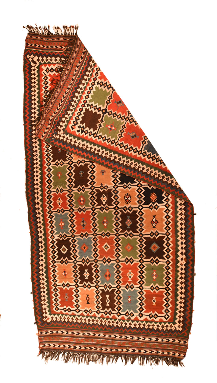 Antique Qashqai Kilim Rug 5'7'' x 10'9''