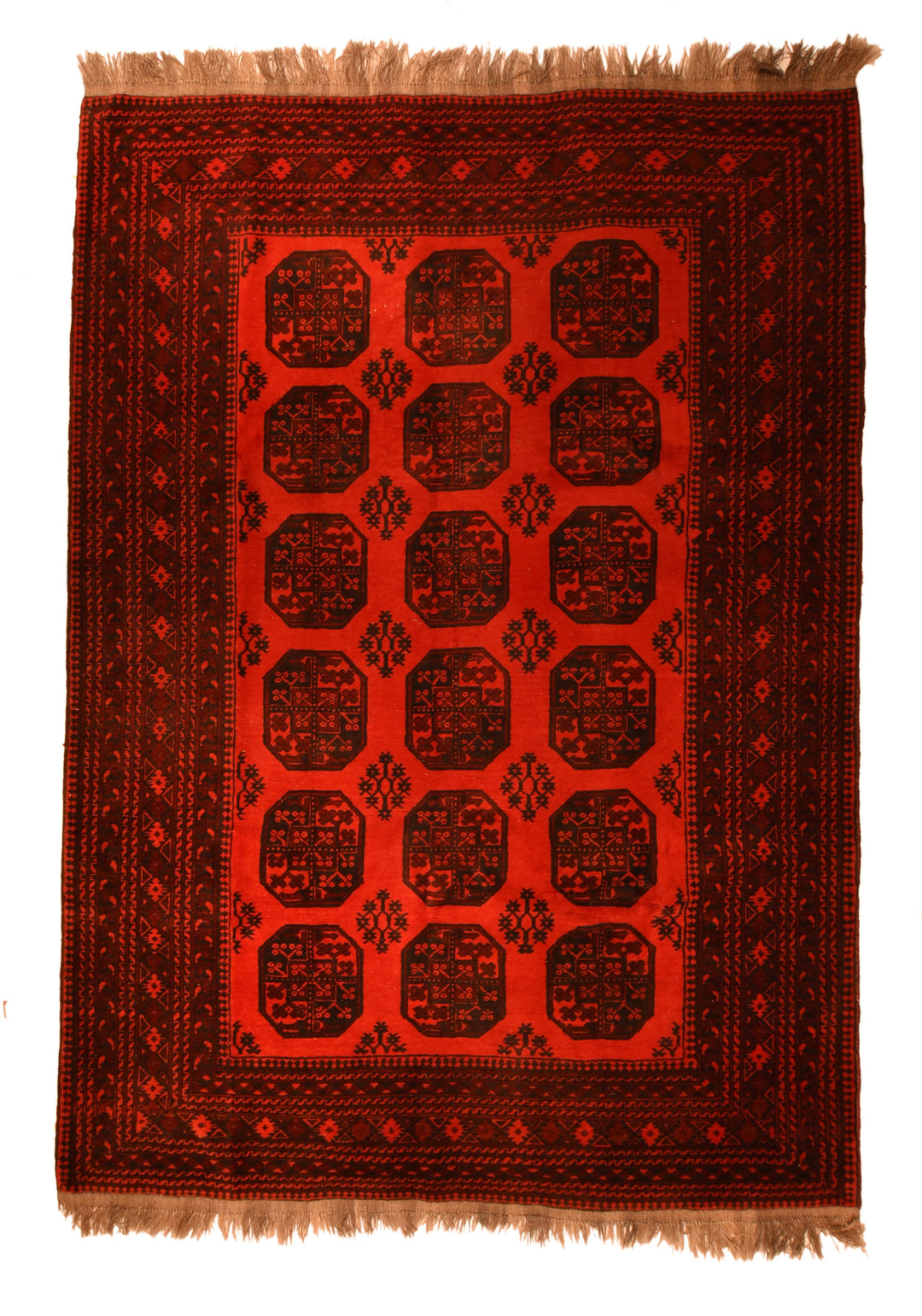 Vintage Afghan Rug 6'6'' x 9'1''