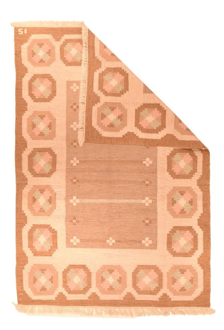 Vintage Swedish Kilim Rug 5'7'' x 8'2''